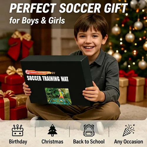 Vista 9 de Soccer Training Mat with Video Drills, Non-Slip Footwork Practice for Kids Green - dinosaur