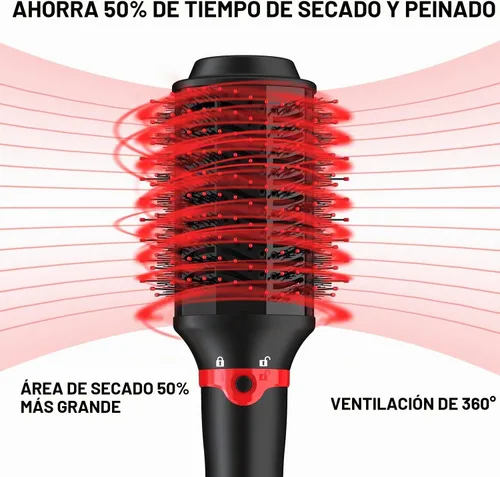 Vista 4 de Cepillo secador de pelo, secador de pelo y voluminizador, cepillo de aire caliente de un solo paso para secar, alisar, dar volumen