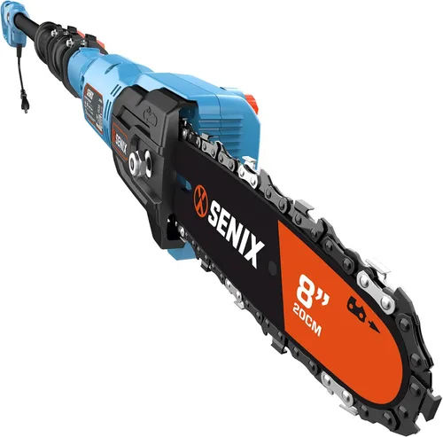 Vista 9 de SENIX CSPE6.5-M Sierra de poste eléctrica manual con cable de 6.5 amperios con barra y cadena Oregon de 8 pulgadas, sierra de cadena para podar