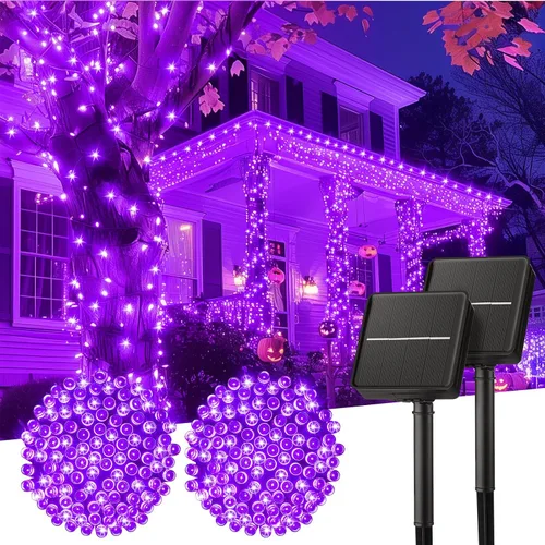 Vista 30 de Minetom Luces de Cadena Solares para Exteriores, 40 pies, 100 Luces LED de Cadena Alimentadas por Energía Solar con 8 Modos de Iluminación, Luces