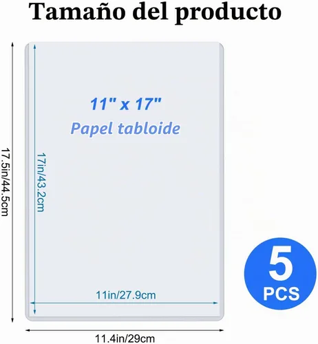 Vista 2 de Protectores de hojas de plástico duro de 11 x 17 pulgadas, protectores de impresión rígida de menú, protectores impermeables para certificados 11" X