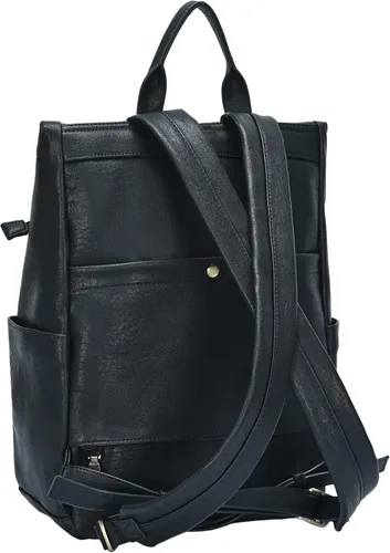 Vista 2 de MMS Brands Antik Kraft - The Jordin - Mochila convertible de cuero vegano para mujer, Negro -, Mochila Antik Kraft the Jordin