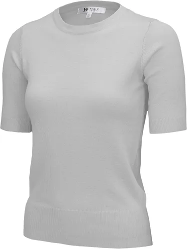 Vista 35 de YEMAK Suéter de Punto Top para Mujer – Media Manga Cuello Redondo Básico Casual Ajuste Clásico Ligero de Punto Suave Pullover Tee
