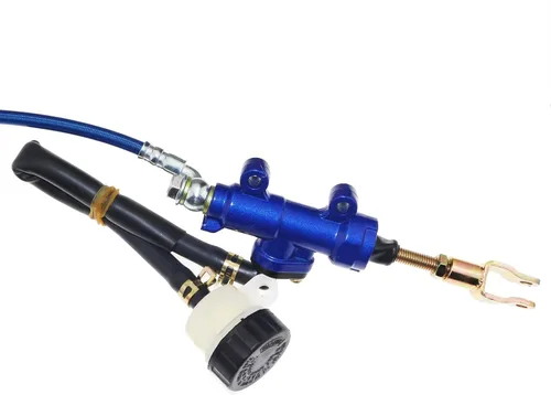 Vista 5 de PRO BAT Kit de pinza de cilindro maestro de montaje de freno hidráulico trasero con pastilla de freno extra para cuatrimoto Baja para go kart, Azul