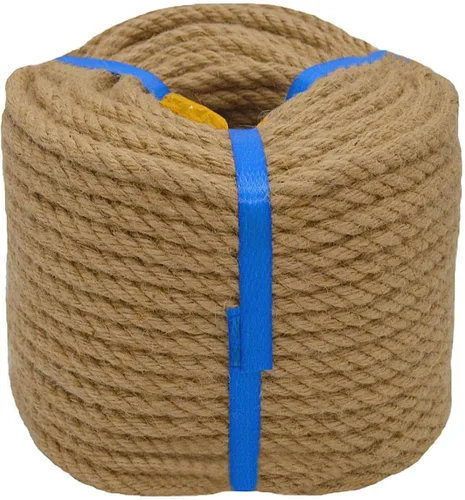 Vista 2 de Cuerda de cáñamo de yute natural (0.236 in x 165 pies), cuerda de yute fuerte para manualidades, poste rascador de gatos, jardinería, decoración