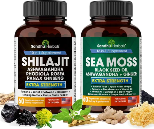 Vista 11 de SANDHUHERBALS Cápsulas de Shilajit para Hombres y Mujeres Mezcla Pura del Himalaya con Ashwagandha Suplemento de Alta Potencia y Energía