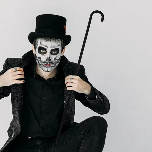 Vista 4 de BinaryABC Bastón de muleta de mago de plástico para disfraz de Halloween, bastones de senderismo para niños, accesorios de fiesta de personal