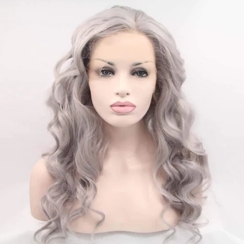 Vista 21 de 1001 #Color sintético rubio blanco encaje frente pelucas para mujeres pelo rubio platino largo cuerpo onda peluca resistente al calor fibra larga