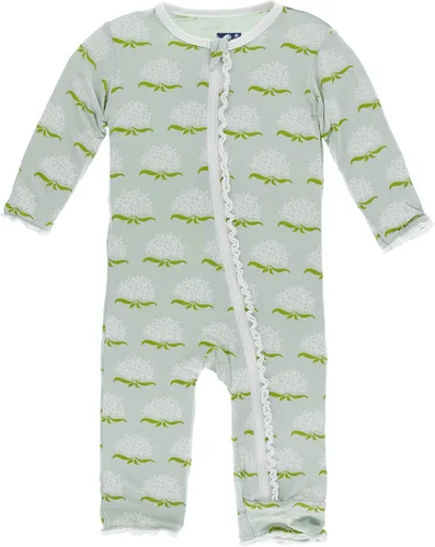 Vista 58 de KicKee Pants Mono sólido con volantes y cremallera Verde aloe