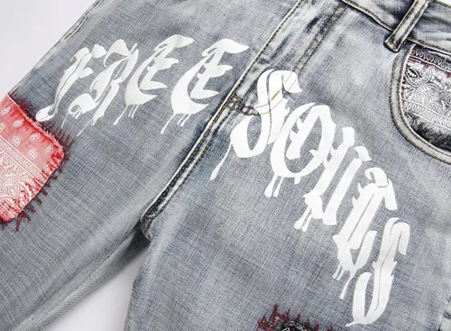Vista 201 de Enrica Pantalones vaqueros estampados casuales para hombre