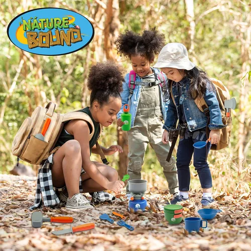 Vista 3 de Nature Bound Camp Cookout Set - un emocionante juego de campamento de 15 piezas para niños, juguete perfecto para jugar al aire libre para niños