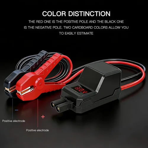 Vista 6 de MEGAWISE Abrazaderas de arranque inteligentes, cables de abrazadera de refuerzo automotriz, abrazaderas de cocodrilo de repuesto con pantalla LCD