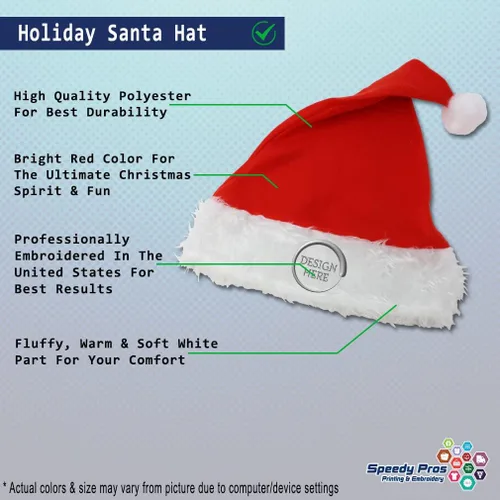 Vista 2 de Speedy Pros Sombrero de Papá Noel para hombres y mujeres, sombreros personalizados con texto para vacaciones y Navidad para hombres y mujeres