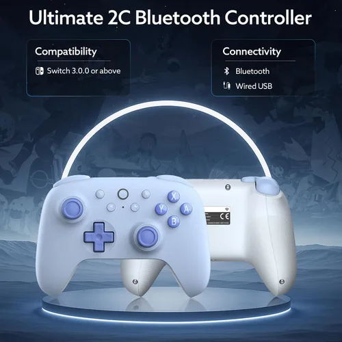 Vista 2 de 8Bitdo Ultimate 2C Bluetooth Controller for SwitchSwitch 2 - Wireless Gaming Controller with Hall Effect Joysticks, 6-Axis Motion Control