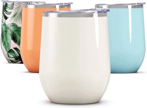 Vista 48 de Vaso de vino Maars Bev sin soporte de con paredes dobles aislantes al vacío de acero inoxidable de 12 onzas, Fucsia