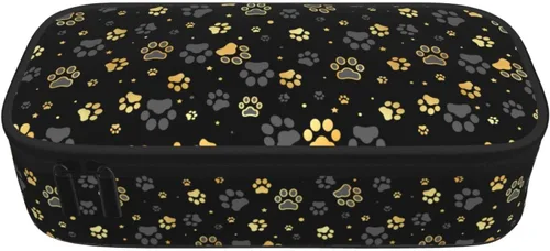 Vista 9 de Perinsto Estuche de lápices Golden Dogs Animal Paws de gran capacidad, caja de papelería con múltiples compartimentos, organizador de escritorio