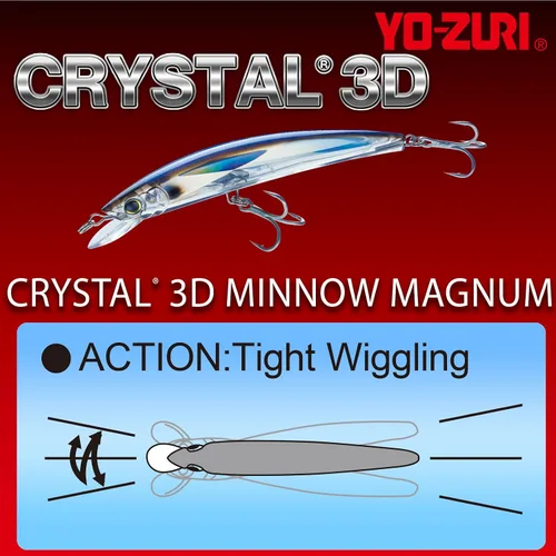 Vista 3 de Yo-Zuri Crystal 3D Minnow Magnum Floating Diver 6 1/2 Inch Medium Crankbait