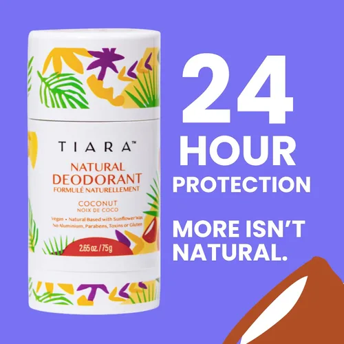Vista 8 de TIARA - Desodorante natural sin aluminio para mujeres y hombres, protección contra olores de larga duración, desodorante para todo el cuerpo,