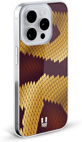 Vista 2 de Head Case Designs Ball Python Snake Pattern Gel Case [Military Grade Protection] Compatible with Apple iPhone 14 Pro and Compatible with MagSafe