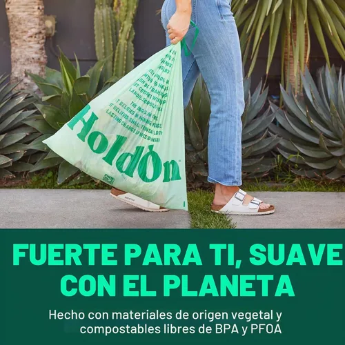 Vista 6 de HoldOn Bolsas con cordón de cocina altas compostables - 13 galones, 40