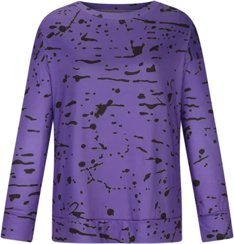 Vista 7 de Camisas de manga larga para mujer 2023 Casul cuello redondo, sudaderas ligeras con estampado a la moda, sueltas, tops de moda