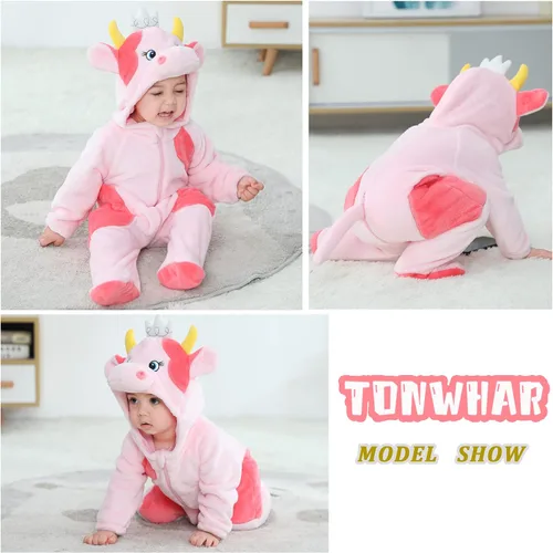 Vista 5 de TONWHAR Disfraz unisex de Halloween de animales para bebé y niño pequeño para otoño e invierno