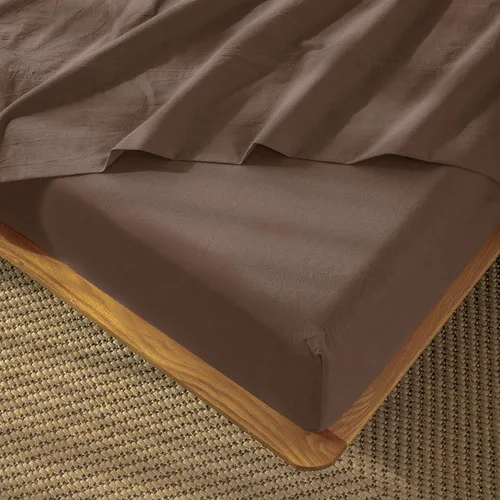 Vista 37 de MooMee Sábana bajera ajustable de solo 100% algodón lavado con textura parecida al lino, transpirable, duradera, suave, cómoda, bolsillo profundo
