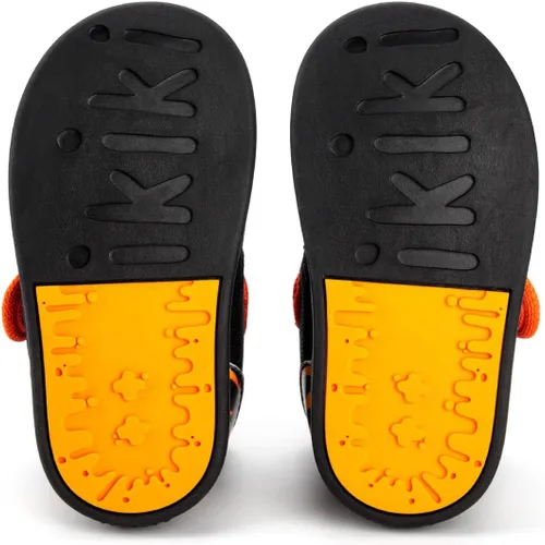 Vista 7 de ikiki Zapatillas deportivas para niños pequeños y niños pequeños. Tenis de ajuste espacioso. Nota no chirriantes, puntera y talón de cuero vegano