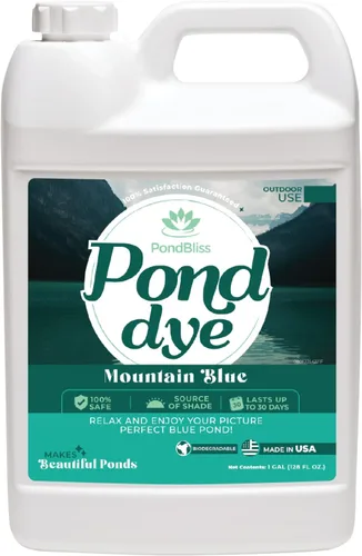 Vista 8 de Mountain Blue Pond Dye, Fish Safe Concentrado de 1 acre para estanques ornamentales y ganaderos - Tinte líquido de 1 cuarto de galón (32 onzas)