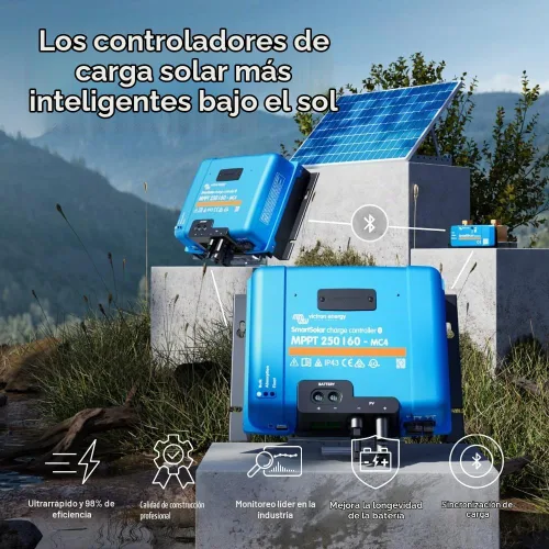 Vista 2 de Victron Energy SmartSolar MPPT MC4, Controlador de carga 250V 60A (NH-354, Bluetooth, 12/24/36/48V)