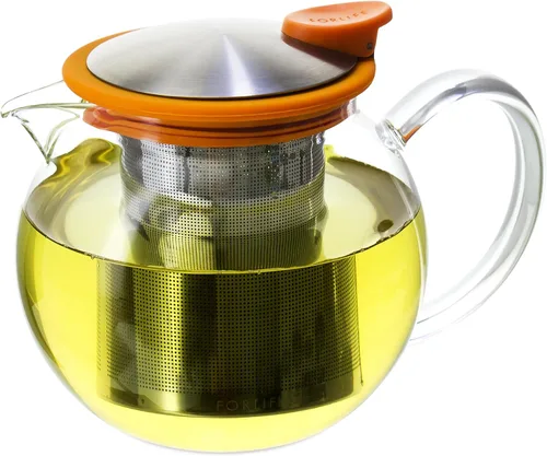 Vista 5 de FORLIFE Bola - Tetera de cristal con infusor de cesta, 25 oz./25.4 fl oz., grafito negro