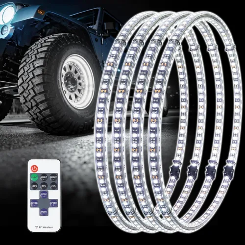 Vista 9 de Juego de 4 luces LED blancas de doble fila de 15.5 pulgadas