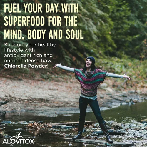 Vista 9 de Alovitox Chlorella orgánica en polvo de 8 onzas Superalimento denso en nutrientes con antioxidantes, proteínas, vitaminas C, E, complejo B