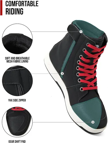 Vista 4 de Zapatos para motociclismo Road Street Motocross. Botas de protección para hombres, zapatos para deportes, transpirables y casuales.
