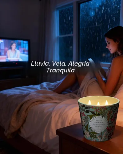 Vista 7 de M&SENSE Vela Perfumada de Eucalipto y Menta, 28.2oz Velas Grandes de Cera de Soja Natural de 3 Mechas, Larga Duración Combustión Limpia y Lenta Sin