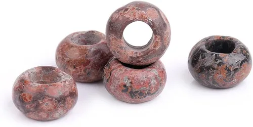 Vista 16 de JOE FOREMAN 10 piezas de piedra larvikita negra de 0.555 pulgadas (0.551 in), agujero grande, agujero grande, cuerda de paracaídas, cuentas