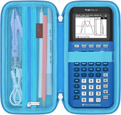 Vista 16 de Elonbo Funda de transporte para calculadora gráfica a color Texas Instruments TI-84 Plus CE/TI-84 Plus/TI-83 Plus/TI-83 Plus CE, bolsillo de malla