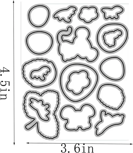 Vista 2 de Juego de sellos y troqueles de fresas y ratones para hacer tarjetas, sellos transparentes y troqueles de corte de metal para álbumes de recortes