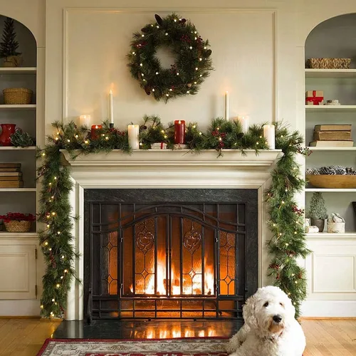 Vista 6 de Luces de Navidad a pilas, 16 pies, 50 unidades, mini luces LED con temporizador remoto, 8 modos para interiores y exteriores, árbol, jardín, corona