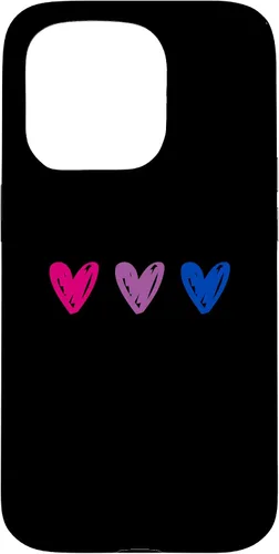Vista 14 de iPhone 16 Bisexual Pride Hearts Bi Pride Flag Case