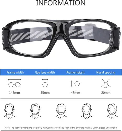 Vista 2 de SooGree Gafas deportivas para baloncesto, fútbol, fútbol, gafas protectoras de seguridad, gafas de raquetbol para adultos, lentes reemplazables