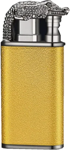 Vista 8 de Encendedor mágico de cocodrilo de doble llama, encendedor de doble arco recargable, encendedor de arco para exteriores, impermeable, resistente al