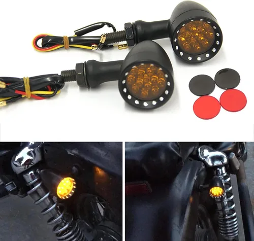 Vista 7 de MISS MOLY Bobber Cafe - Luz trasera LED para motocicleta, luz intermitente de freno color ámbar