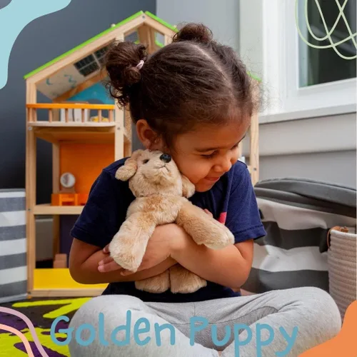 Vista 6 de Jolitee Golden Retriever - Peluche de perro bronceado, suave y abrazable para perro, 6.5 x 7 pulgadas