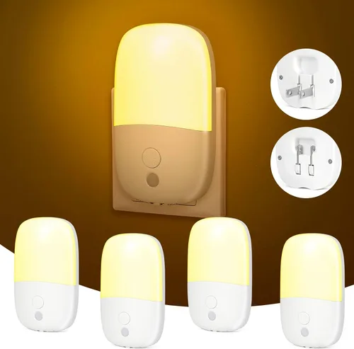 Vista 8 de Luz nocturna LED enchufable a la pared, luz nocturna con sensor de 1-Blanco suave
