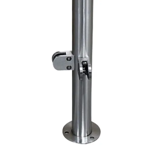 Vista 7 de DHBREK Poste de barandilla de vidrio de acero inoxidable con abrazadera de vidrio para paneles de vidrio, soportes de montaje, poste de barandilla