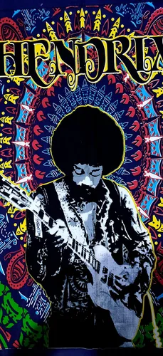 Vista 5 de ICC - Póster de guitarra Jimi Hendrix para colgar en la pared, tapices Trippy de 30 x 40 pulgadas, tapiz musical de leyenda del rock Jimmy