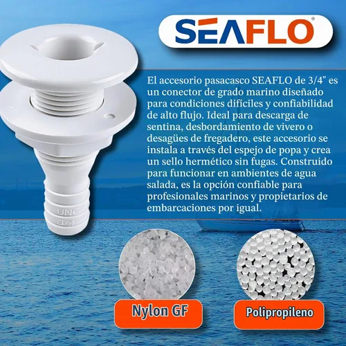 Vista 3 de SEAFLO Accesorios de casco a través (3/4")