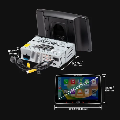Vista 5 de BOSS Audio Systems Elite BE9ACP Estéreo de Auto - Apple CarPlay, Android Auto, 9 Pulgadas DIN Único, Pantalla Táctil, Unidad Principal Bluetooth