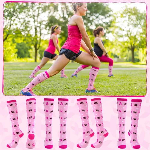Vista 6 de Geyoga 2/4/6/12/24/48 pares de calcetines de fútbol rosa